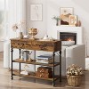 Narrow Console Table with 2 Drawers & Shelves - 39.4" Industrial Design, 150lb Capacity, Metal Frame, for Entryway, Hallway, or Behind Sofa - 3 of 4