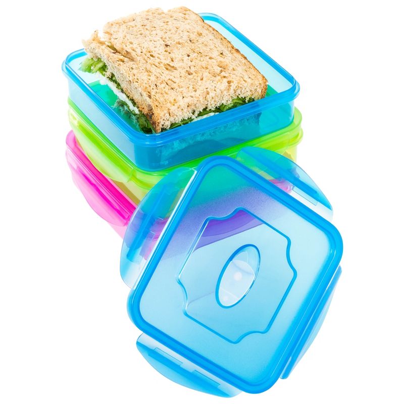 Lexi Home Colorful Plastic Sandwich Container Set with Lids (3-Pack), 2 of 7