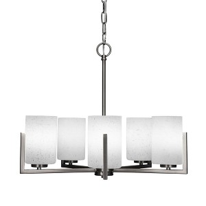 Toltec Lighting Atlas 5 - Light Chandelier in  Graphite with 4" White Muslin Shade - 1 of 1