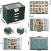 4-Layer Jewelry Box in White & Black, Large Capacity Organizer for Necklaces, Bracelets, Earrings & Rings, Dark Green - 4 of 4