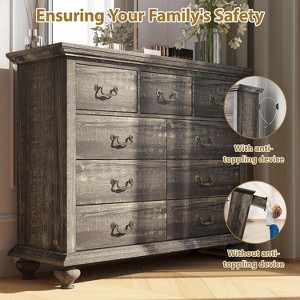 Coucheta Wood 9-Drawer Dresser - Wide Storage Chest with Metal Handles for Bedroom & Living Room - 1 of 4