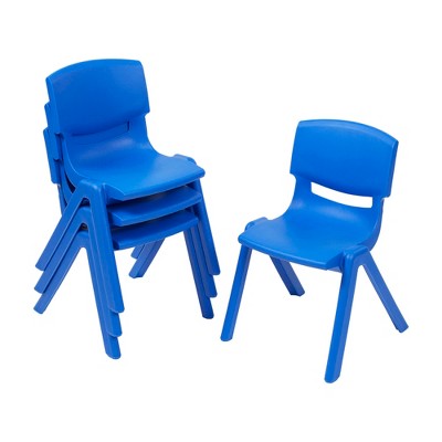 Ecr4kids 12in Plastic School Stack Chair, Blue, 4-pack : Target