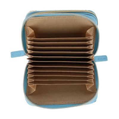 Buxton Women's Striped Straw Vegan Leather Wizard Wallet - image 2