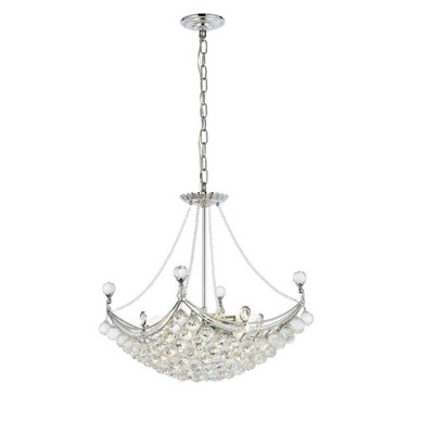 Gold and Clear Crystal 8-Light Chandelier with Royal Cut Trim