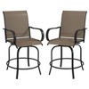 Resenkos Outdoor Bar Stools Set, 360° Swivel Bar Height Chairs, Steel, Mesh Fabric, - 2 of 4