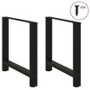 vidaXL Black Steel Coffee Table Legs 2 pcs - Sturdy Adjustable Height Table Base for Living Room/Office/Lounge - 2 of 4