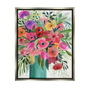 Stupell Industries Bold Red & Pink Mixed BouquetFloater Canvas Wall Art