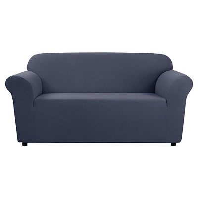 Stretch Leaf Loveseat Slipcover Blue - Sure Fit