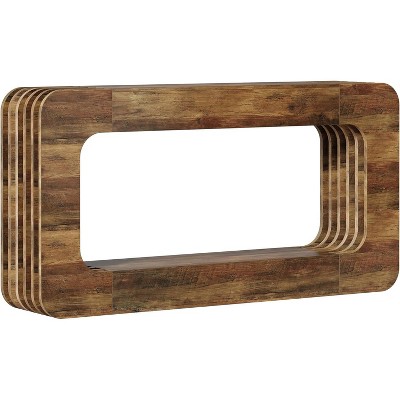 63" Console Table with Storage, 2-Tier Farmhouse Wooden Couch Table Behind Sofa for Entryway, Living Room