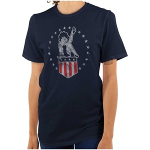 Betty Boop Vintage Pin Up Flag Womens Graphic T Shirt Tees Brisco Brands - 1 of 1