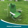 Bliss Hammocks Folding Beach Chair, Adjustable Recliner, Outdoor Backpack Seat with Detachable Cooler and Side Pocket, 275 lb Capacity, Banana Leaves - 4 of 4