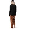 Fruit of the Loom Women's Long Sleeve V-Neck Waffle Top and Flannel Bottom Pajama Set - 3 of 4