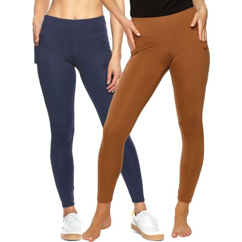 Felina Women's Athletic Pocket Legging 2 Pack (butterscotch