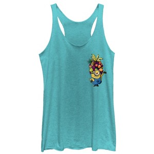 Women's Despicable Me Minion Fruit Hat Racerback Tank Top - 1 of 3