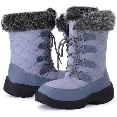 Women's Waterproof Mid Calf Snow Boots Warm Fur Topline Duck Boot for Winter Anti-slip Outdoor