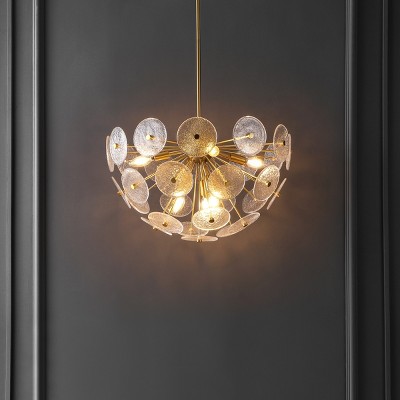 Miri 24" Brass and Glass 6-Light LED Pendant