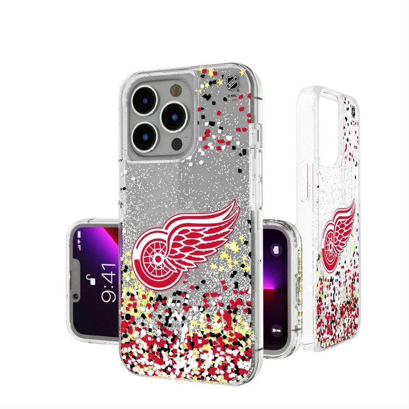 Keyscaper Detroit Red Wings Confetti Glitter Phone Case, 1 of 2