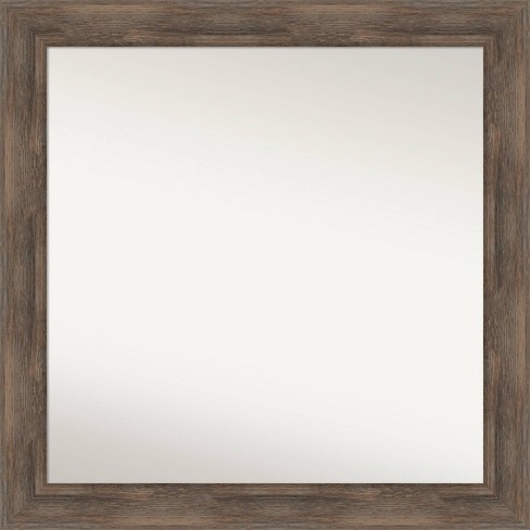 31" x 31" Non-Beveled Hard Mocha Wood Wall Mirror - Amanti Art: Modern Square Design, Includes Mounting Hardware - image 1 of 4