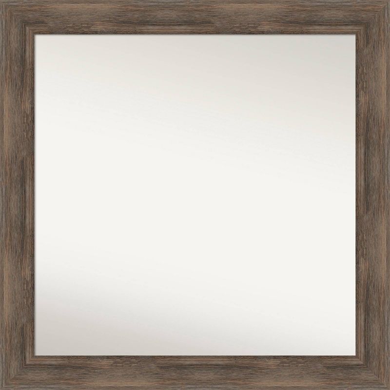 31&#34; x 31&#34; Non-Beveled Hard Mocha Wood Wall Mirror - Amanti Art, 1 of 10