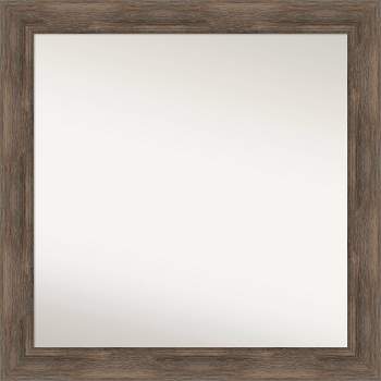 31" x 31" Non-Beveled Hard Mocha Wood Wall Mirror - Amanti Art