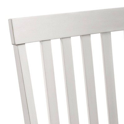 Gray and White Wooden Slat Back Side Chair