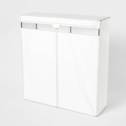White 64-Inch Wide Portable Storage Closet with Cover