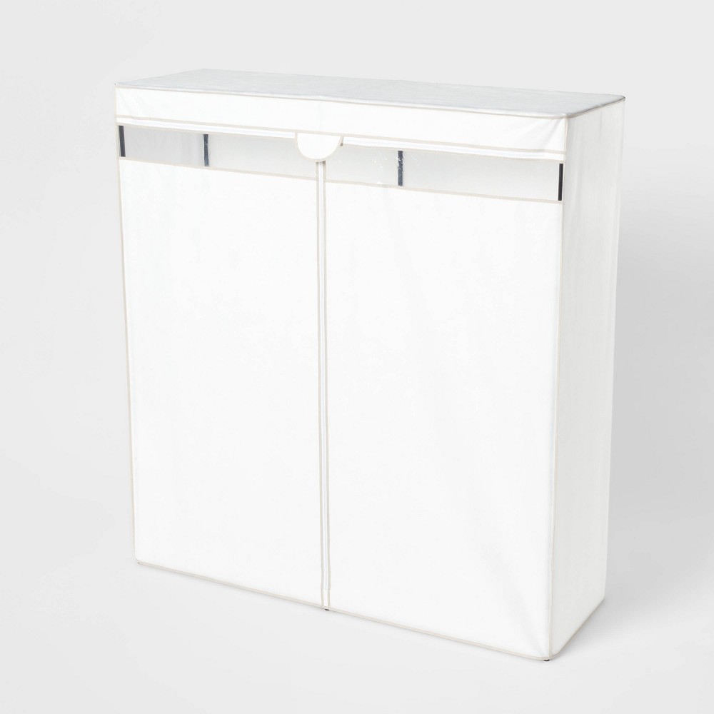 60" Wide Covered Storage Closet White - Brightroom™: Portable Garment Rack, Steel Frame, Adult Assembly Required