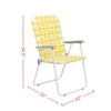 VisioGear Outdoor Portable Chairs, 2-Piece Folding Camping Chairs, Portable Beach Chair for Outdoor, White & Yellow, 22"*22"*34.5" - 3 of 4