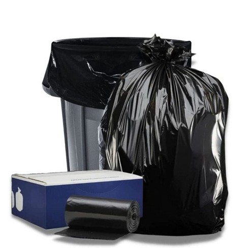Plasticplace 40-45 Gallon Trash Bags On Rolls, Black (100 Count) : Target