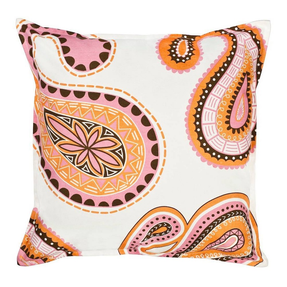 Photos - Pillow Kensington Garden 20"x20" Oversize Paisley Cotton Canvas Square Throw Pill