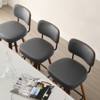 Bekrvio 26"/29” Swivel Bar Stools Set of 3, Upholstered Faux Leather Barstools with Back, Bar Chairs Island Stools for Kitchen Counter - 3 of 4