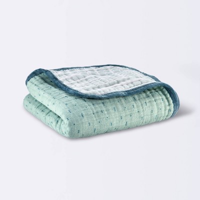 Image of Swaddle Blanket Aqua Dots - Cloud Island™ Blue