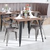 Emma and Oliver Metal Indoor-Outdoor Stacking Chair with Vertical Slat Back, Arms and All-Weather Polystyrene Seat - 2 of 4