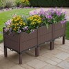 Angel Sar 47.2x15.7x19.6in Raised Garden Bed with Drain Outlet, Polypropylene Planter Box with Trellis Grooves, 440lb Capacity - 2 of 4