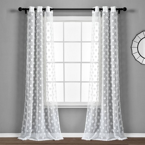dkny white textured curtains