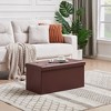 VECELO Folding Storage Ottoman Bench, Versatile Shoestool & Footstool, Bedroom Bench with Storage, Holds up to 660 lb - 4 of 4