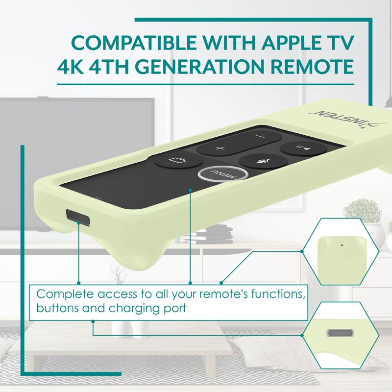 Insten Anti-Slip Shockproof Silicone Cover for Apple TV 4K Siri Remote Controller, 5 of 10