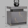 FONTOI Nightstand with 2 Drawers, Bedside Table Cabinet for Bedroom Living Room, Grey&Gold, 13.8"*20.5"*19.3" - 3 of 4