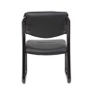 Armless Leather Sled Base Guest Chair Black - Boss Office Products: Heavy Duty Support, 275 lbs Capacity - 4 of 4