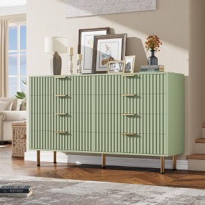 Zstar 55" Fluted 8 Drawer Dresser for Bedroom, Deep Drawers - 1 of 4