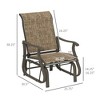 Outdoor Glider Chair Patio Glider Swing Chair with Mesh Seat, Steel Frame for Backyard, Garden, Porch - 3 of 4