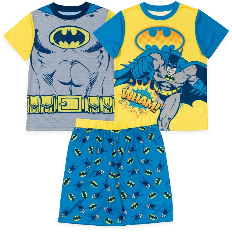 DC Comics Justice League Batman Pajama Shirts and Shorts Blue / Yellow , 1 of 8