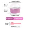 LotFancy 50Pack Aluminum Foil Baking Cups with Lids and Spoons, 5oz Foil Ramekins with Lids, Pink - 3 of 4