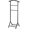 Kings Brand Furniture - Amos Black Metal Wardrobe Suit Valet Stand Organizer, Clothes Rack, Contour Hanger, Trouser Shoe Rack - 2 of 4