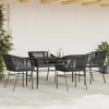 vidaXL Patio Dining Set with Cushions Table and Chairs Set Poly Rattan Glass - 63" x 31.5" x 29.1" Black 4 Piece - 3 of 4