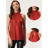 Allegra K Women's Casual Party Sparkle Sleeveless Halter Tops - 2 of 4