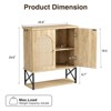 Boho Wall Mounted Storage Cabinet with Double Doors & Adjustable Shelves - 2 of 4