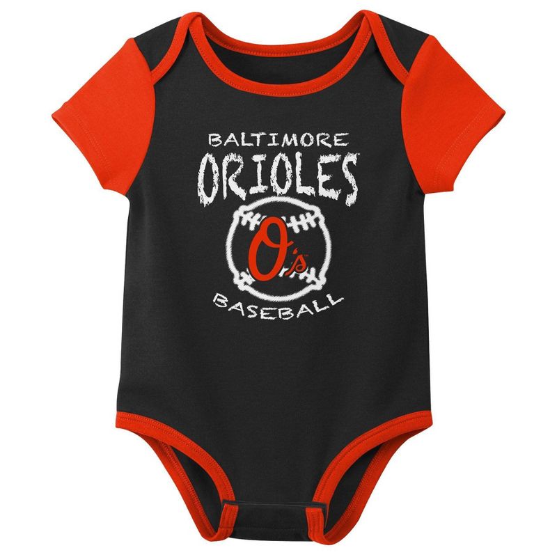 MLB Baltimore Orioles Infant Boys&#39; 3pk Bodysuit, 4 of 5