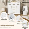 36"W Bathroom Vanity with Resin Sink, Bathroom Storage Cabinet with  4 Soft Close Drawers, 1 Adjustable Shelf, 2 Soft Close Doors, White-ModernLuxe - 3 of 4