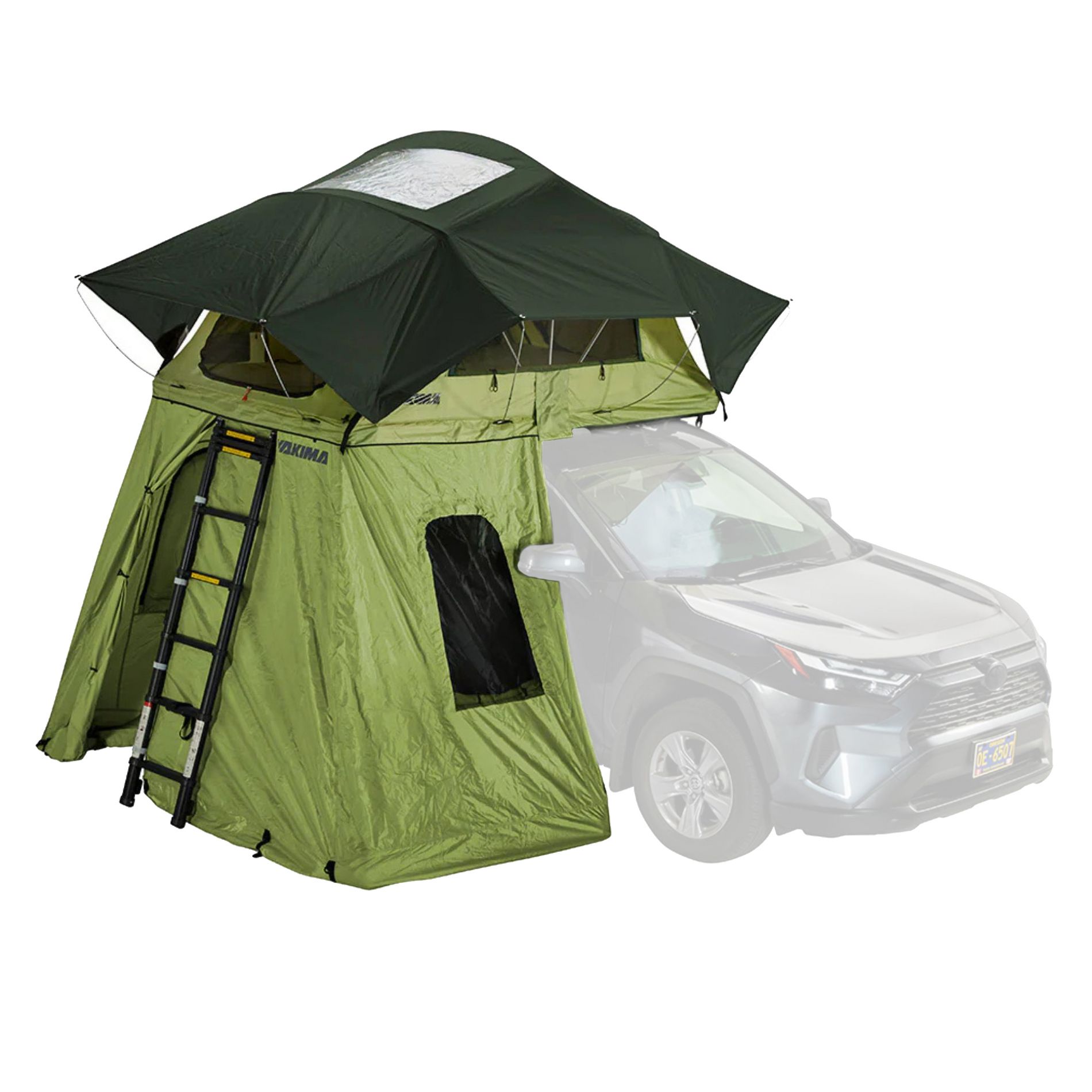 Yakima SkyRise SL Annex Wall Additional Room Enclosure for SkyRise SL Rooftop Camping Tents with Stakes, Windows, and Storage Duffel Bag, Green